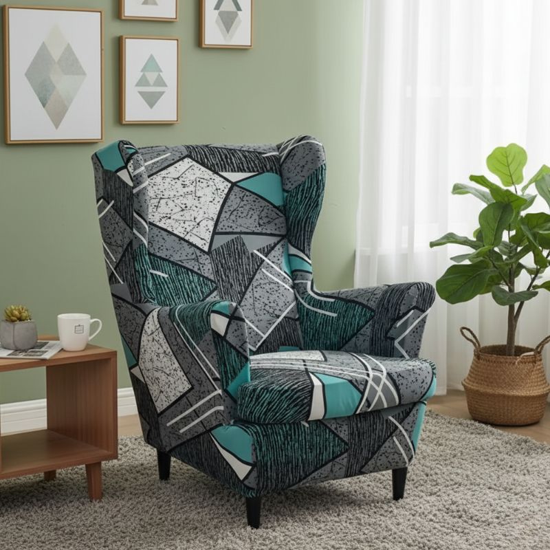 7-308 Housse de Fauteuil À Motif Abstrait Moderne