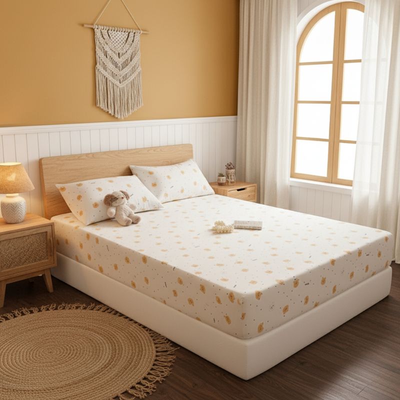 7-309 Drap-housse Style Coton Délicat