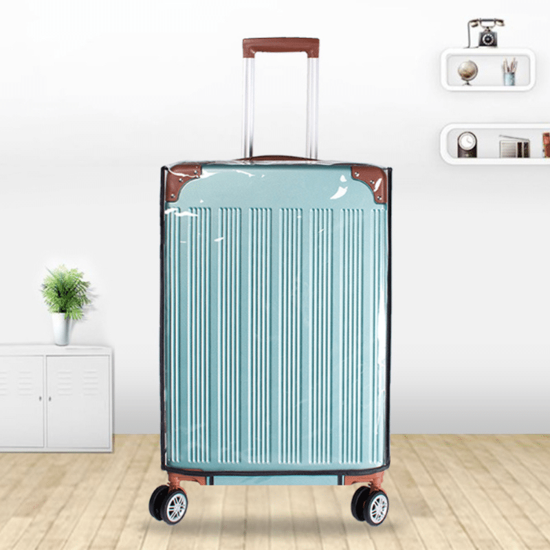 7-33 Housse de Valise Unie Transparente Avec Bordures Noires