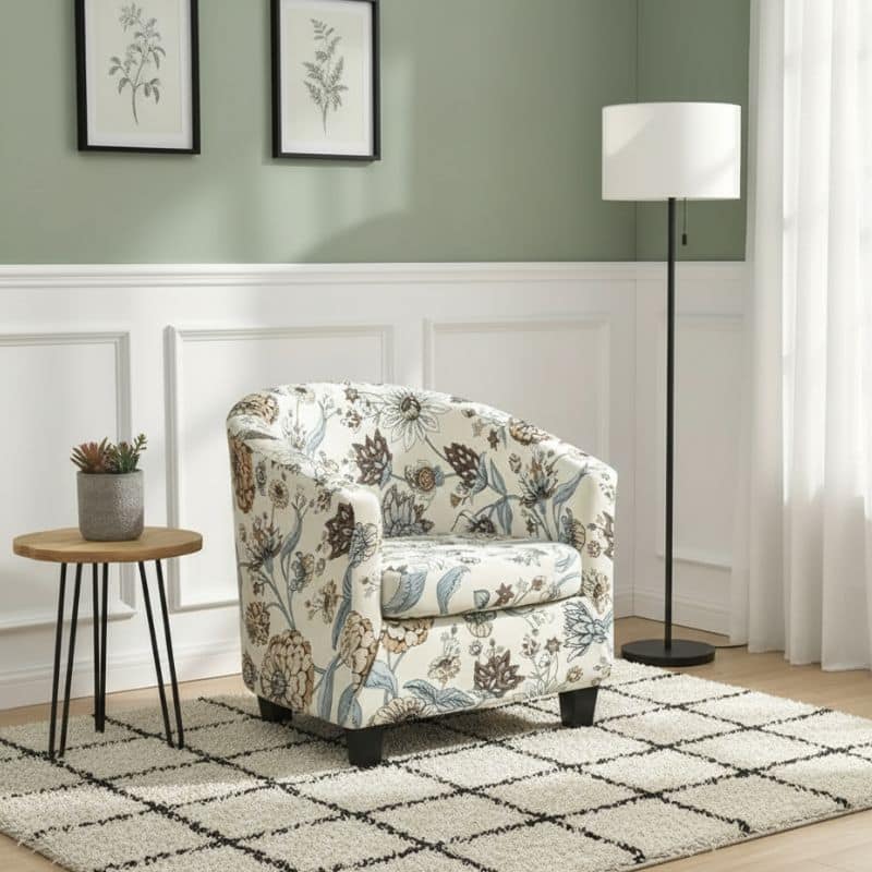 7-333 Housse De Fauteuil Design Floral Vintage