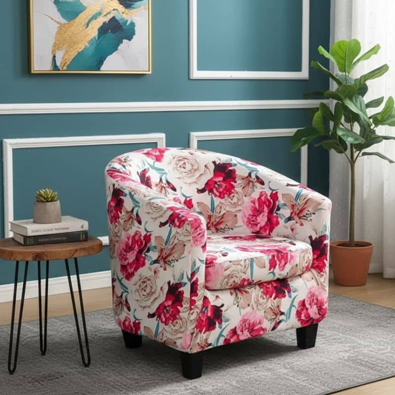 7-335 Housse De Fauteuil à Motif Floral Coloré
