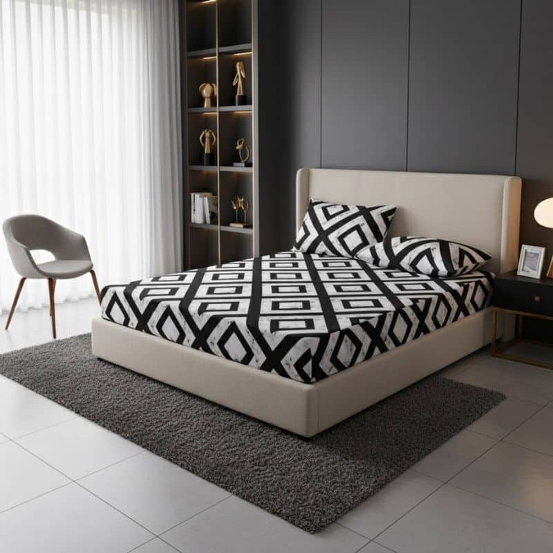 7-361 Drap-housse Style Graphique Moderne