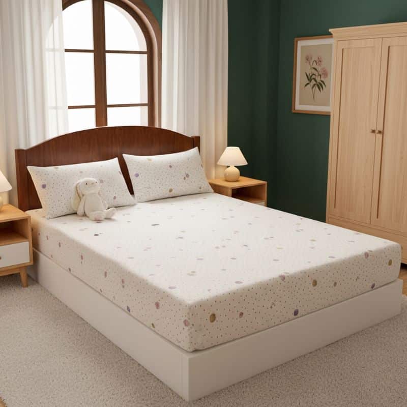 7-363 Drap-housse Style Pois Pastel