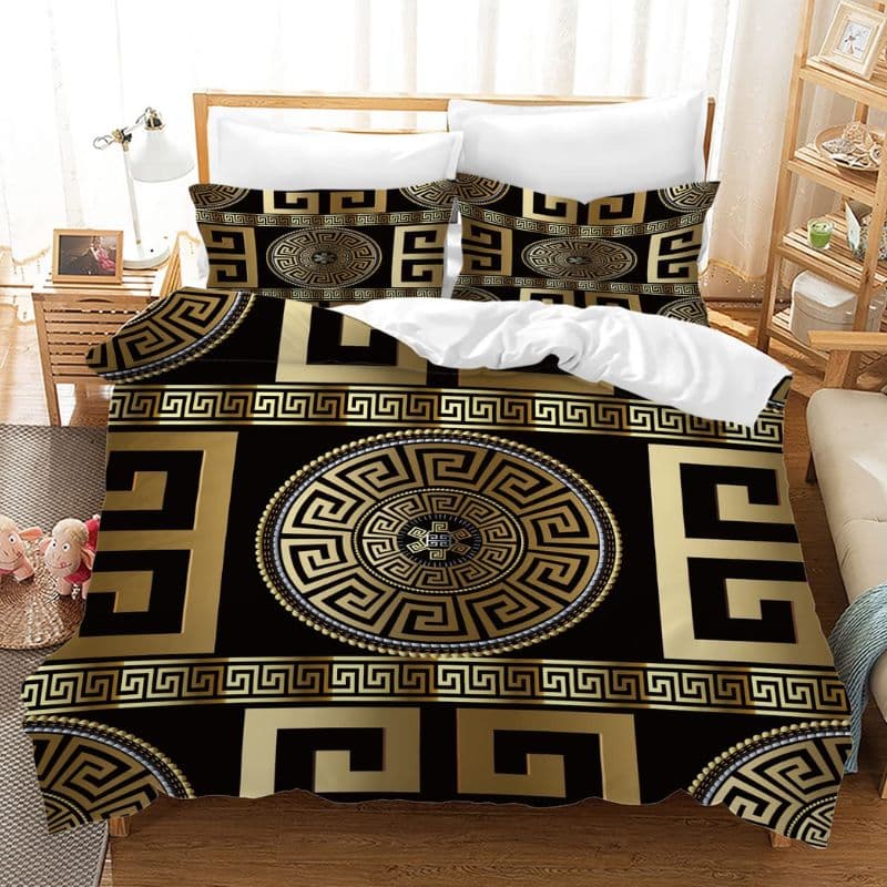 7-364 Housse de Couette Style Prestige Doré 3 Pièces