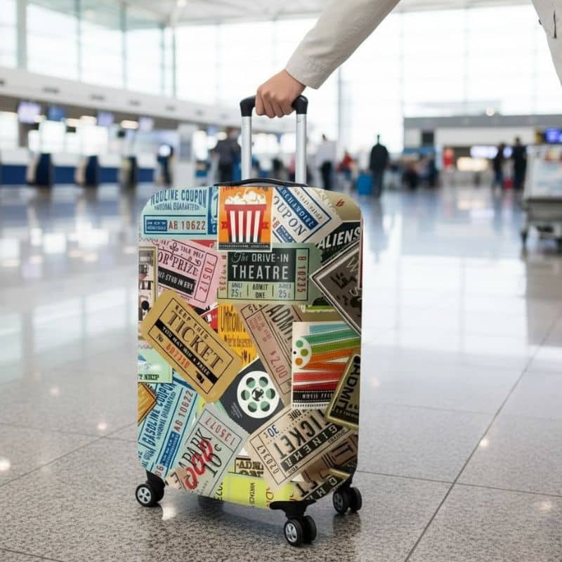 7-393 Housse de Valise Design Vintage Voyage
