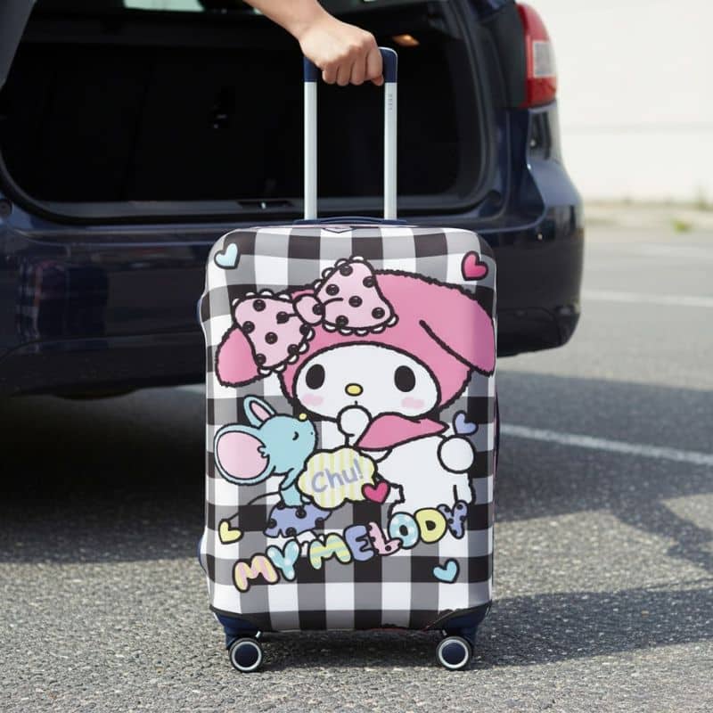7-428 Housse de Valise Design My Melody Motif À Carreaux