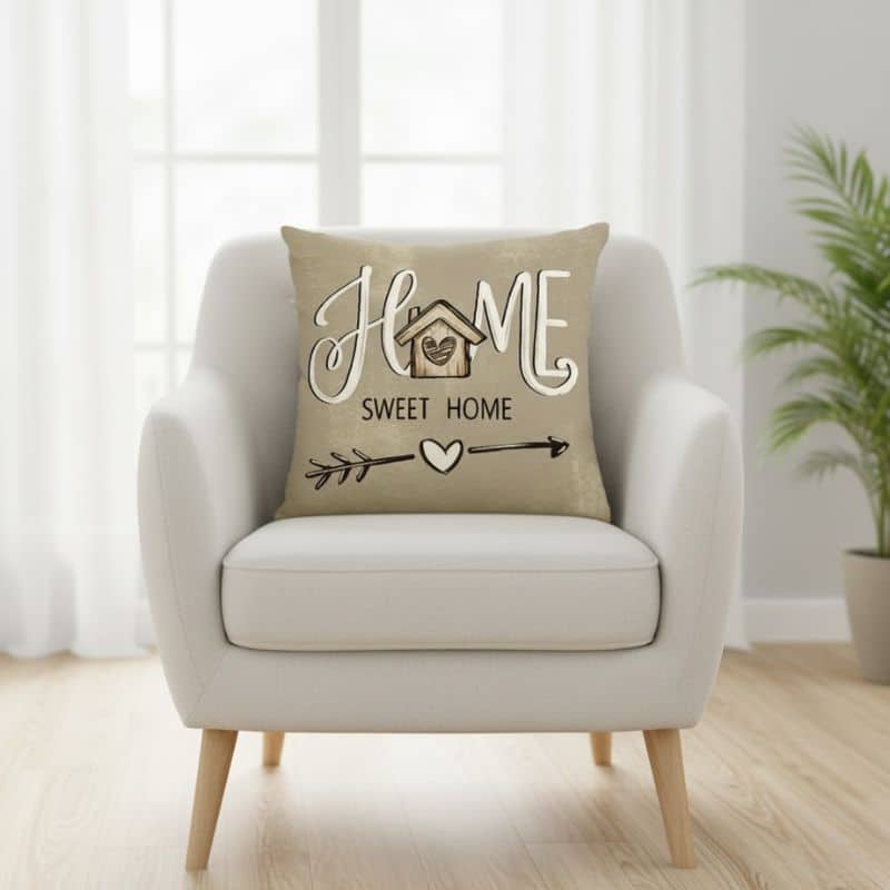 7-439 Housse De Coussin Style Rustique Et Chaleureux
