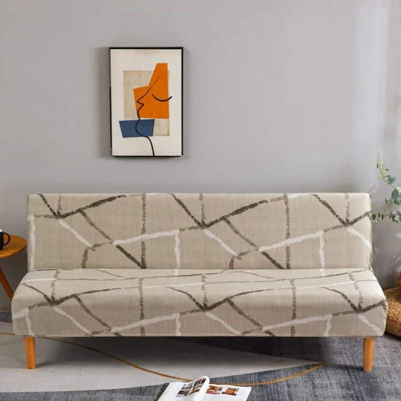 7-55 Housse De Canapé Clic-Clac Taille Standard À Motif Linéaire