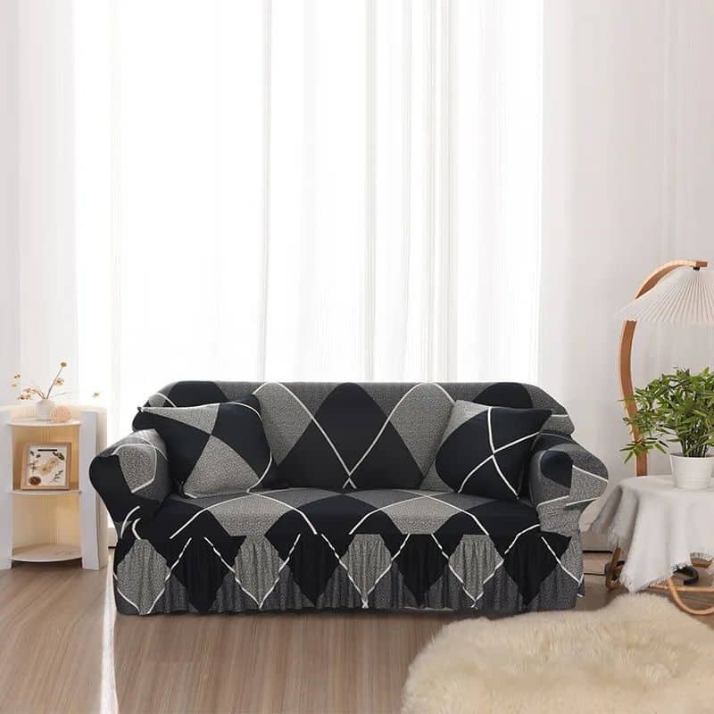 7-78 Housse De Canapé Déperlante Anti-Tache Avec Design Géométrique Chic