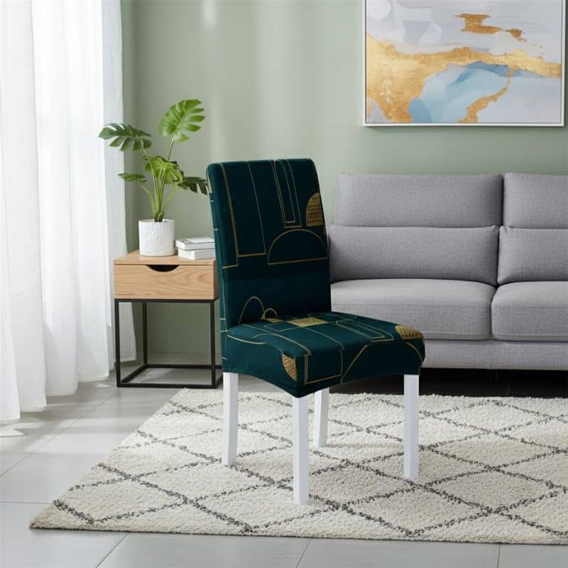 7-81 Housse De Chaise À Motif Abstrait Design Moderne