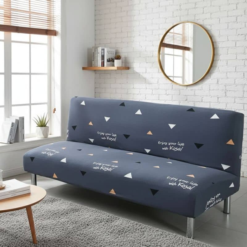 8-105 Housse De Canapé Convertible Style Minimaliste Avec Motifs Triangulaires