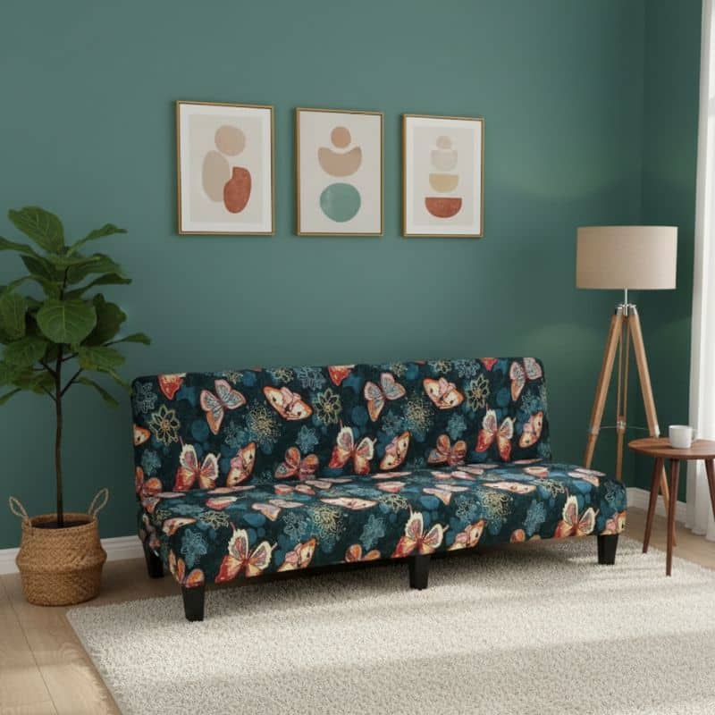 8-116 Housse De Canapé Convertible À Motif Papillon Coloré