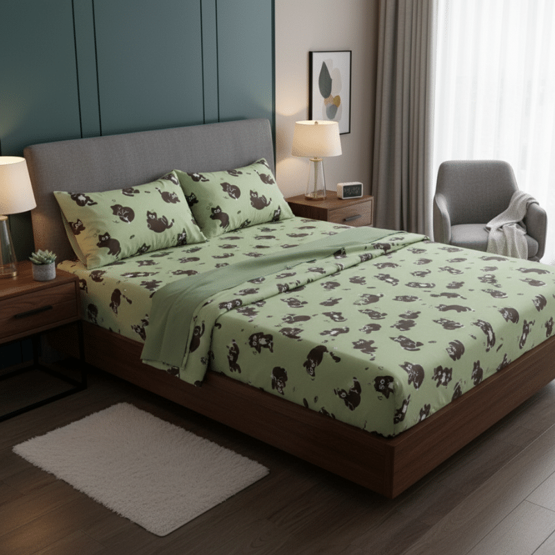 8-12 Drap-housse Style Chat Malicieux