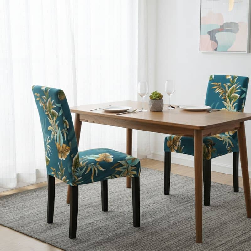 8-126 Housse De Chaise Évènementiel Bleu Avec Motifs