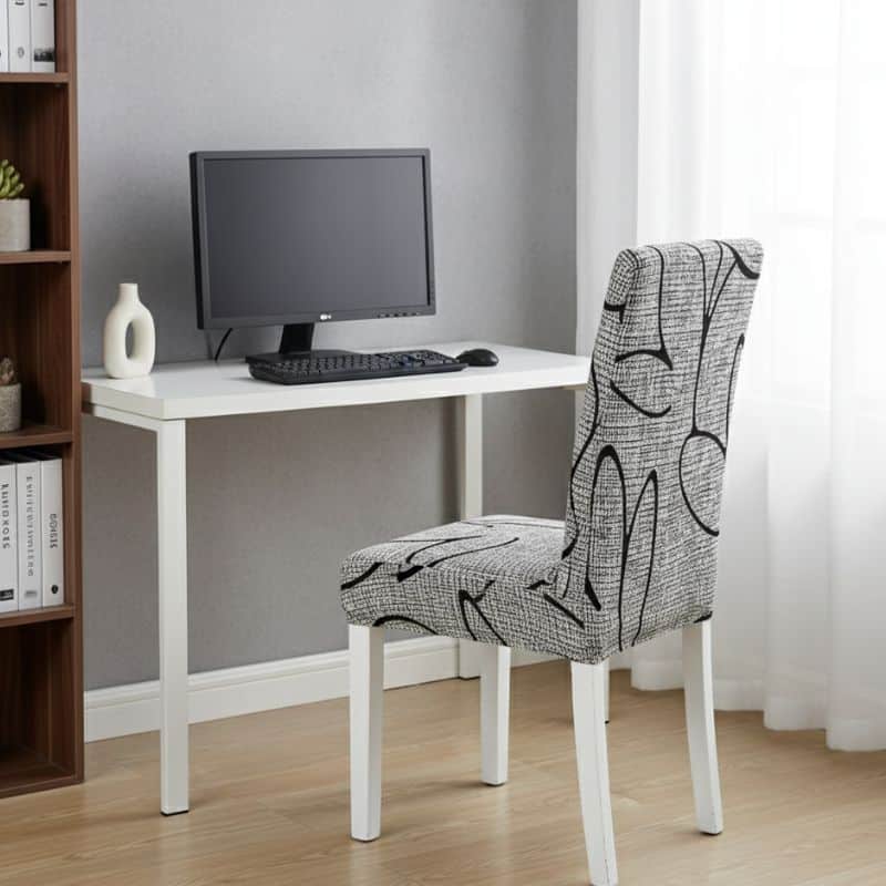8-140 Housse De Chaise Extensible À Motif Abstrait
