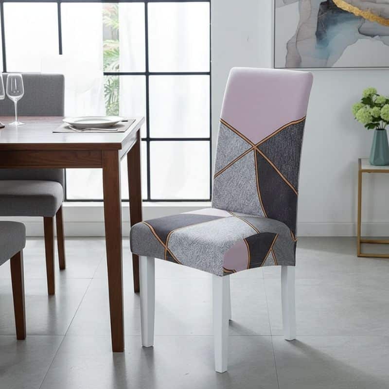 8-141 Housse De Chaise Extensible Style Moderne En Tissu Doux Élégant
