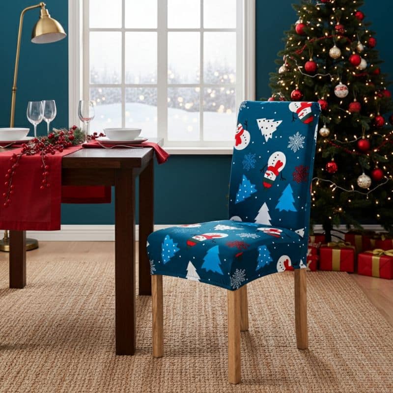8-177 Housse De Chaise Évènementiel Pour Réception Thème Hiver Et Noël Festive