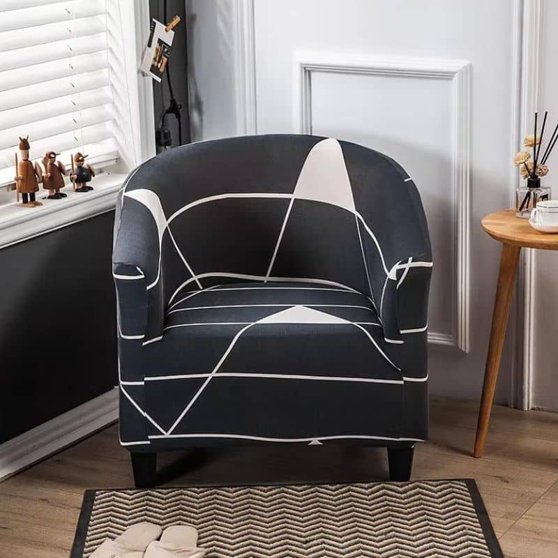 8-203 Housse de Fauteuil Club Design Géométrique Contemporain