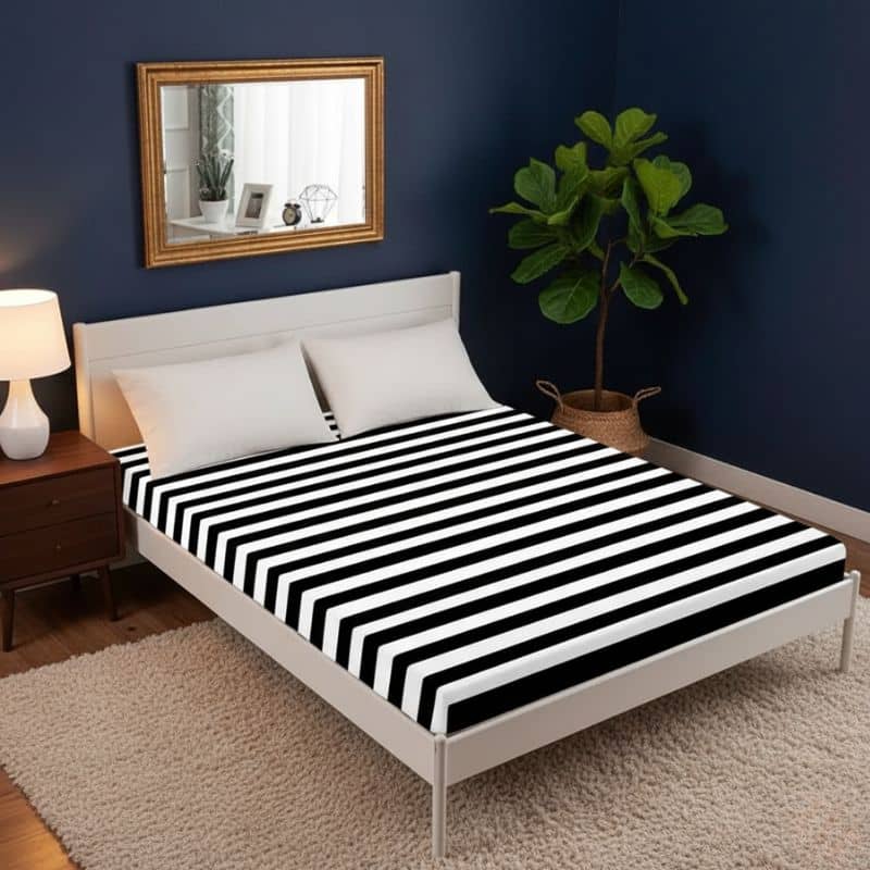 8-209 Drap-housse Style Rayures Modernes