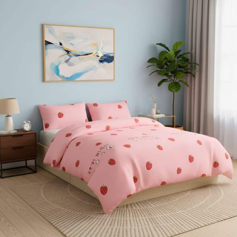 8-230 Housse de Couette Style Fraise Gourmande