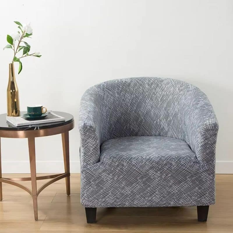 8-234 Housse de Fauteuil Club À Motif Tissé Moderne