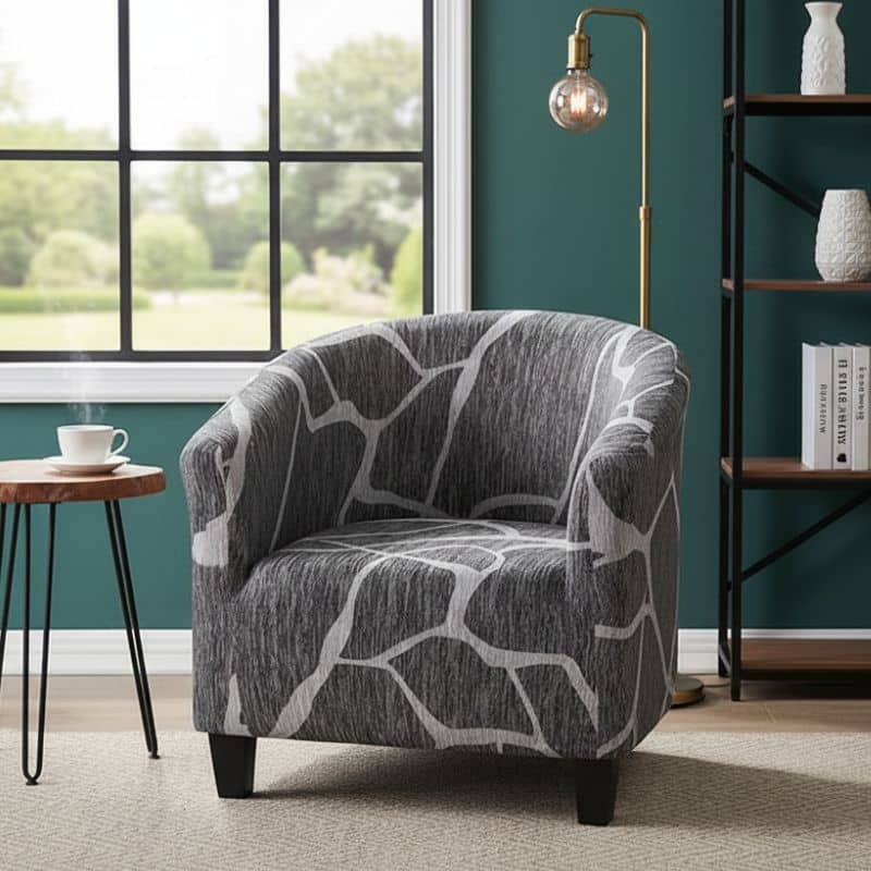 8-237 Housse de Fauteuil Club Style Contemporain Texturé