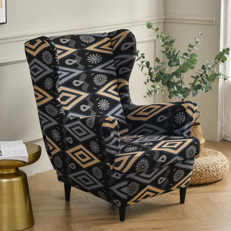 8-239 Housse de Fauteuil À Motif Ethnique Géométrique
