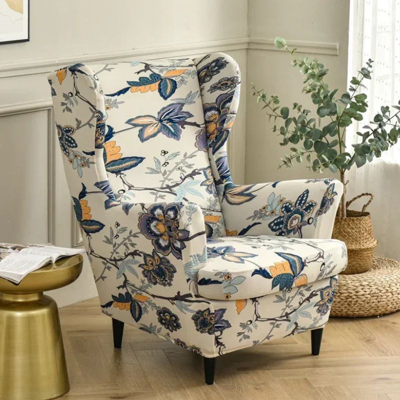 8-247 Housse de Fauteuil À Motif Botanique Raffiné