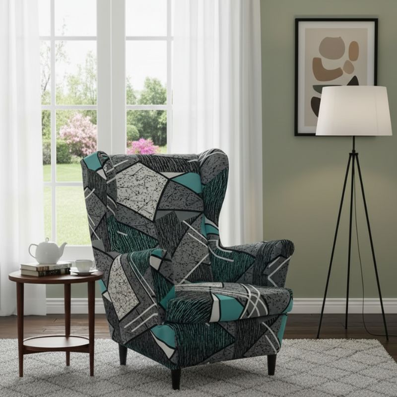 8-251 Housse de Fauteuil À Motif Abstrait Moderne