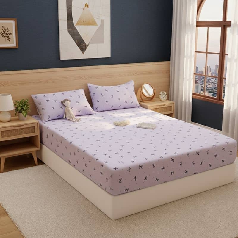 8-259 Drap-housse Style Nœuds Romantiques