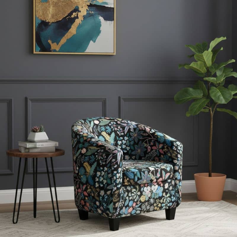 Housse De Fauteuil Motif Floral Multicolore Élégante Housse De Fauteuil Motif Floral Multicolore Élégante