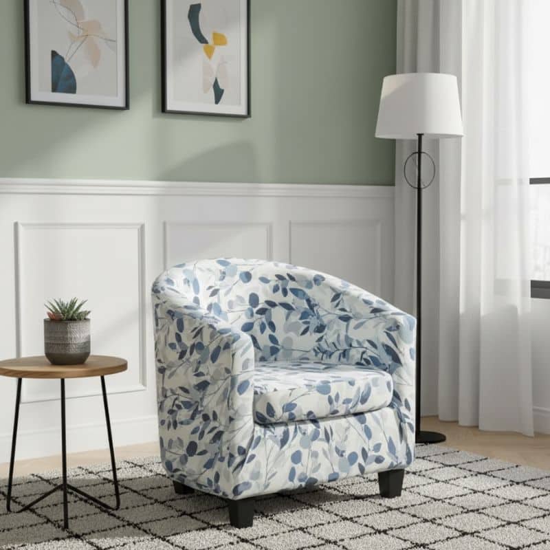 8-274 Housse De Fauteuil À Motif Floral Et Géométrique Chic