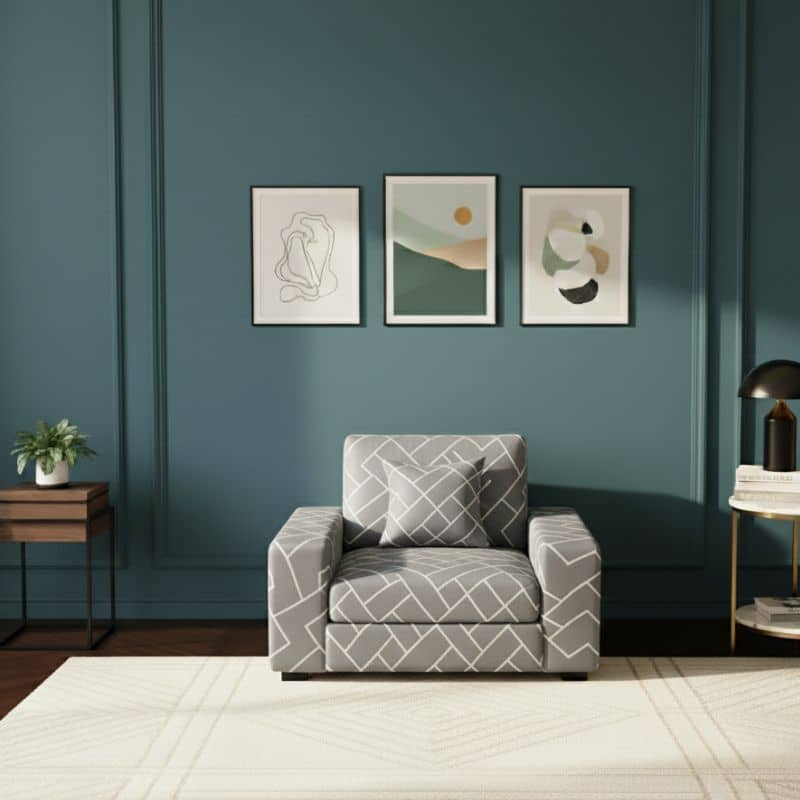 Housse de Canapé Angle Extensible À Motif Chevron Moderne Housse de Canapé Angle Extensible À Motif Chevron Moderne