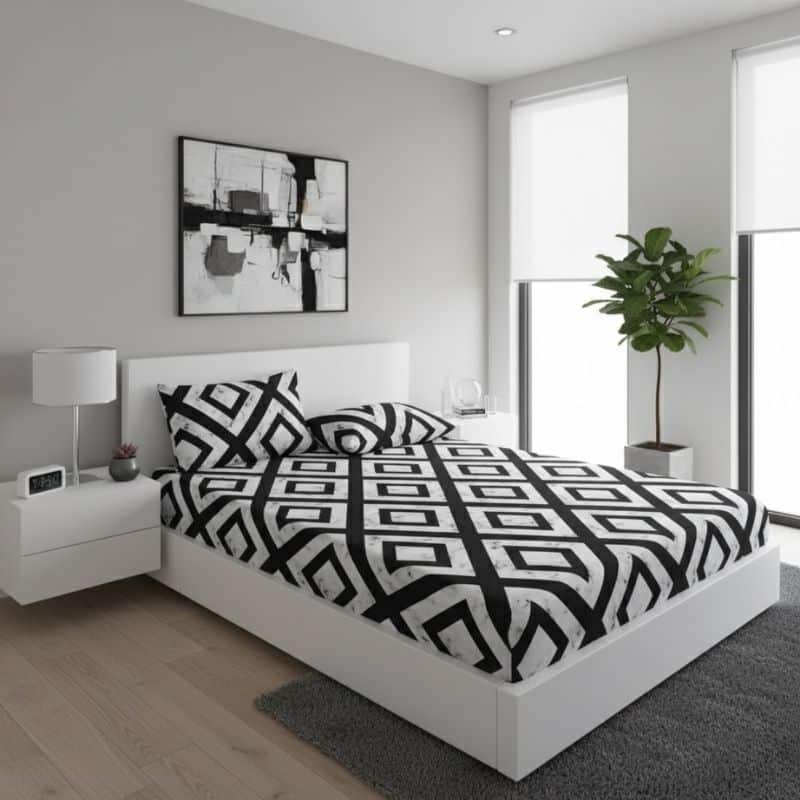 8-297 Drap-housse Style Graphique Moderne