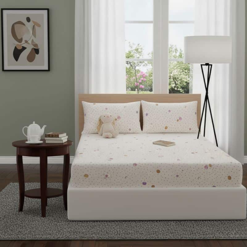 8-299 Drap-housse Style Pois Pastel