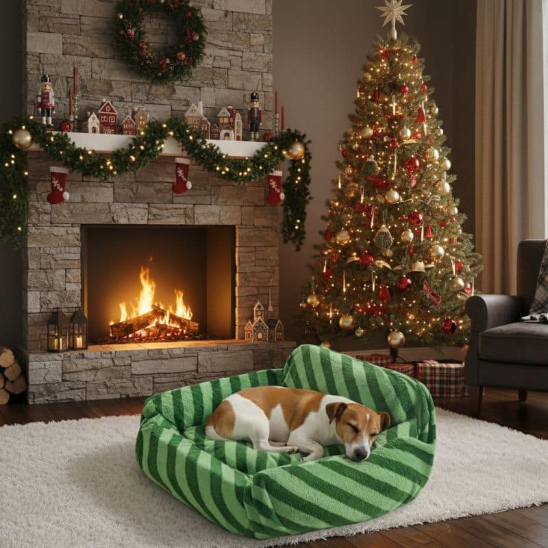 8-338 Housse pour Animaux À Rayures Confortable