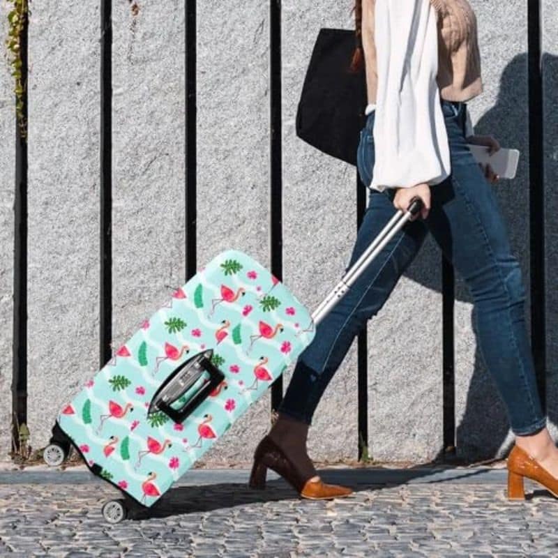 8-340 Housse de Valise Design Flamants Roses
