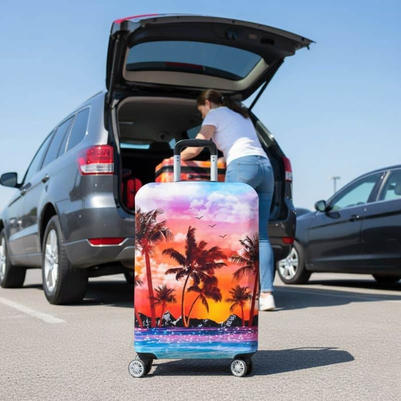 8-341 Housse de Valise Design Coucher de Soleil