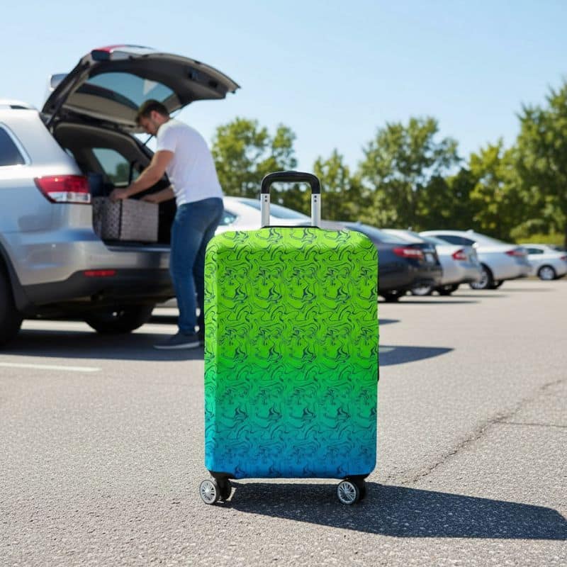 8-342 Housse de Valise Design À Motif d’Ondes Dégradées