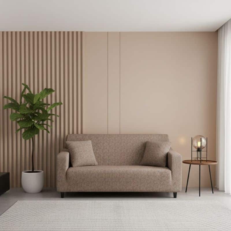 8-59 Housse de Canapé 2 Places Extensible à Motif Tissage Texturé