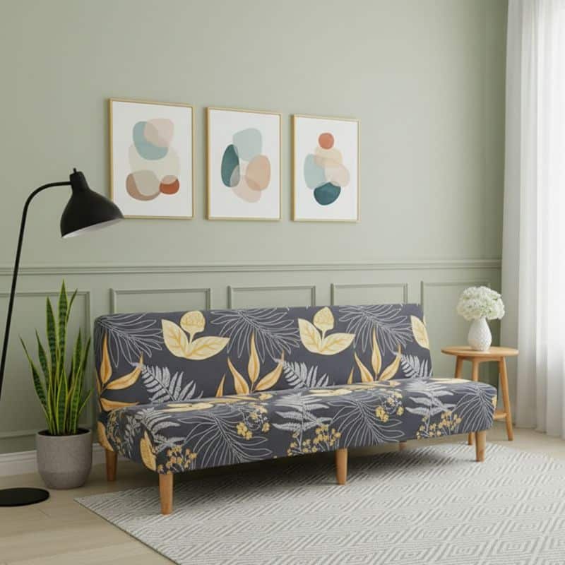 8-60 Housse De Canapé Clic-Clac Taille Standard À Motif Floral Moderne