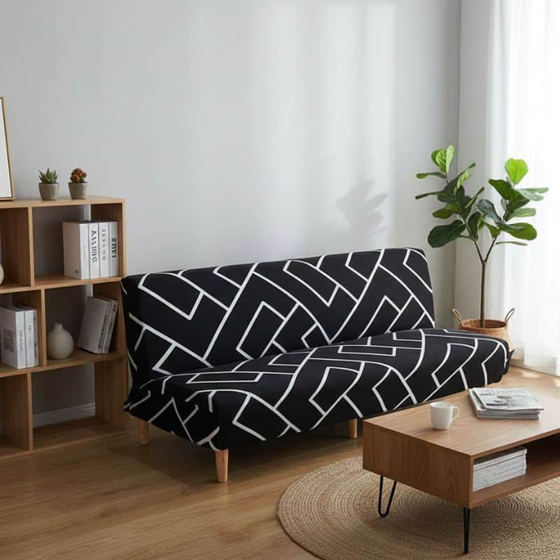 8-79 Housse De Canapé Convertible Et Extensible En Tissu Stretch Résistant