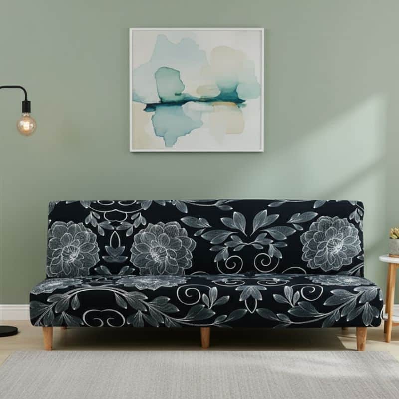 8-95 Housse De Canapé Convertible Et Extensible Design Floral Classique