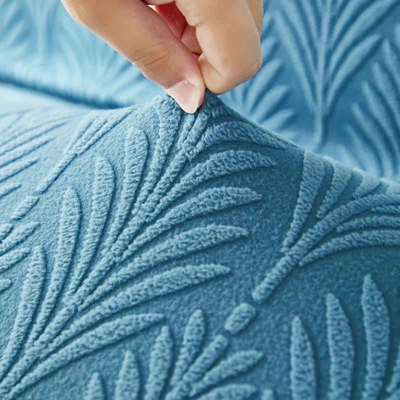 Housse De Canapé Convertible À Motif Naturel En Jacquard Bleu Chic Housse De Canapé Convertible À Motif Naturel En Jacquard Bleu Chic