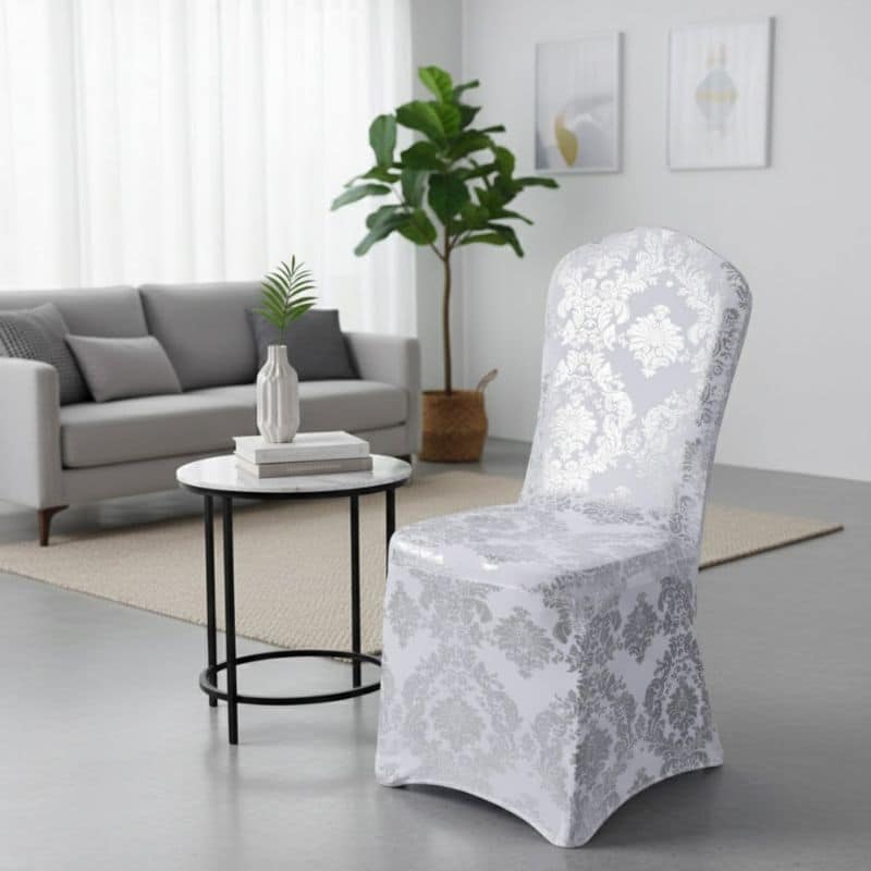 9-68 Housse De Chaise Évènementiel À Motif Baroque