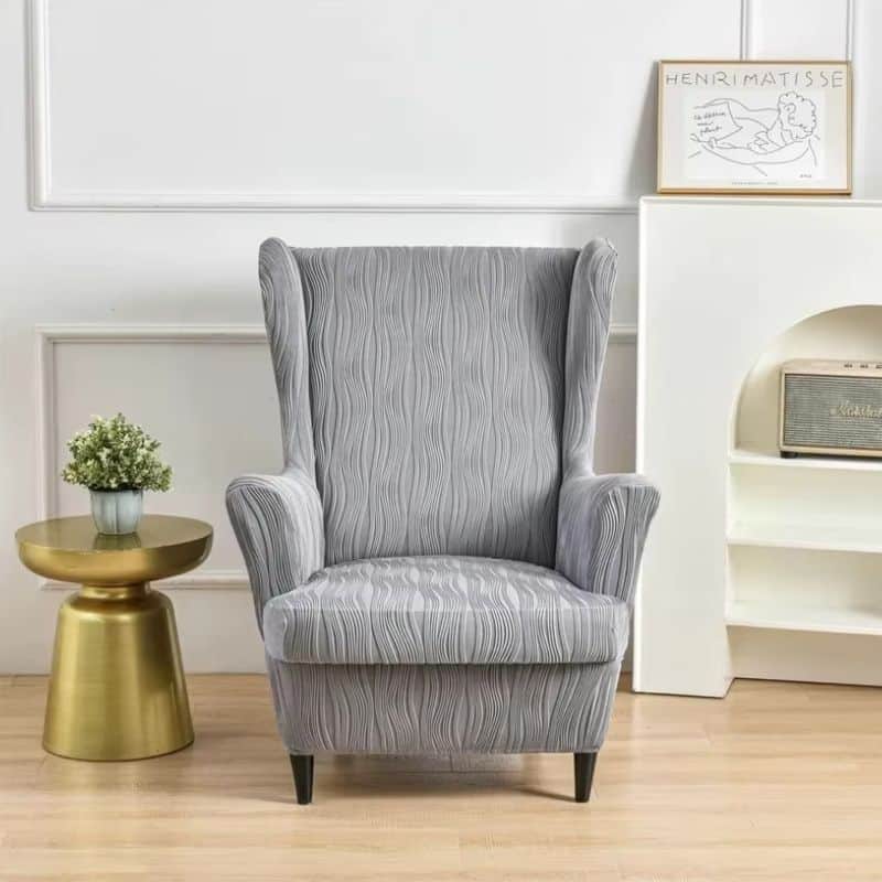 Housse de Fauteuil Unie à Rayures Élégantes Housse de Fauteuil Unie à Rayures Élégantes