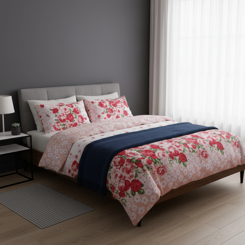 Housse de Couette Style Jardin de Roses Contemporain Housse de Couette Style Jardin de Roses Contemporain