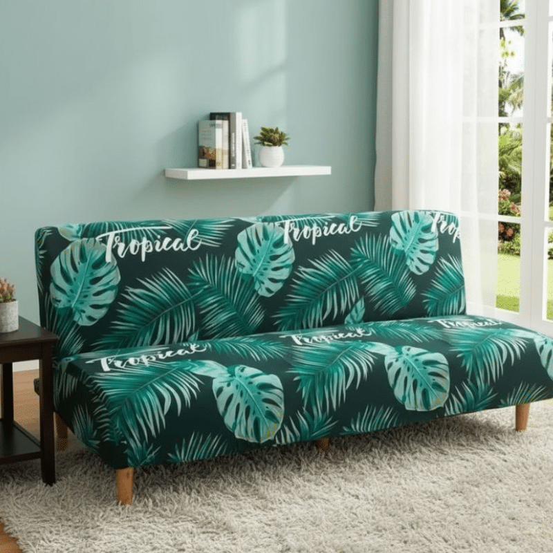 Design-sans-titre-1 Housse De Canapé Convertible À Motif Tropical Vert Élégante Et Moderne