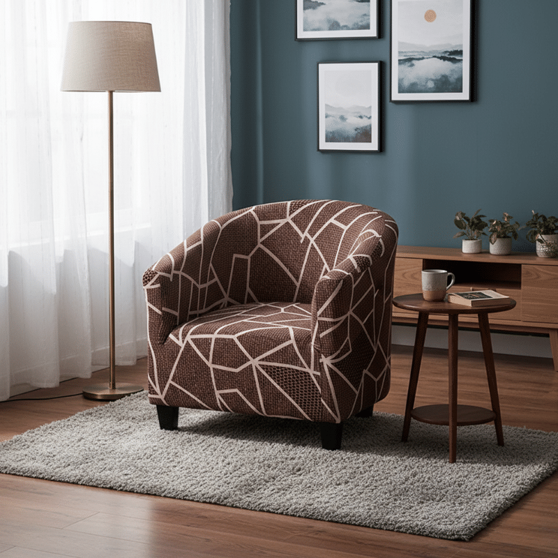 Housse de Fauteuil Club À Imprimé Abstrait Contemporain Housse de Fauteuil Club À Imprimé Abstrait Contemporain
