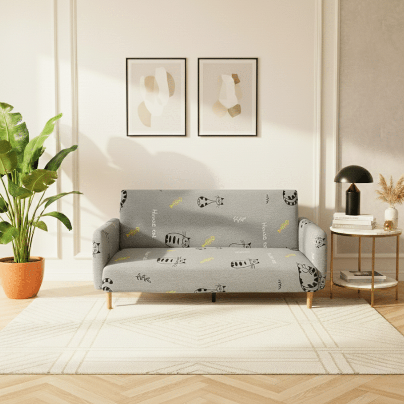 Explorez nos collections de housses adaptées à différents types de canapés. 3 Housse de Canapé Convertible BZ Imprimé Chats, Housse de Canapé Cartoon
